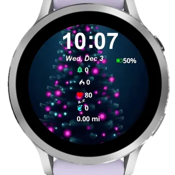 Christmas Tree Pink Garmin watch face preview