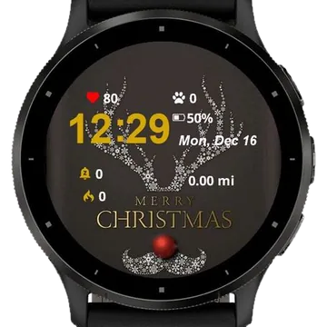 Christmas Tree Santa Garmin watch face preview