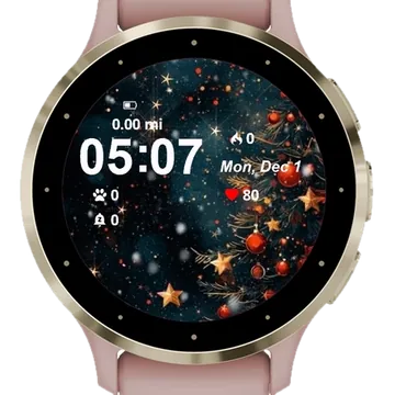 Christmas Tree Screenshote Garmin watch face preview