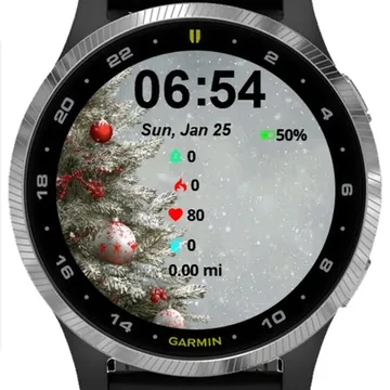 Christmas Tree Snow Garmin watch face preview