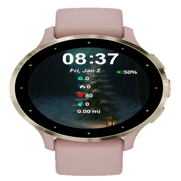Christmas Tree Snow Lantern Garmin watch face preview