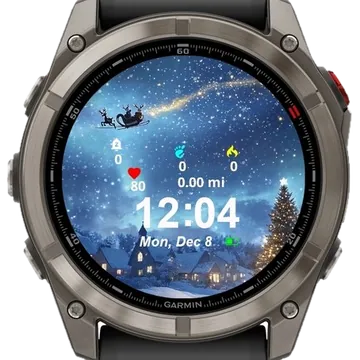 Christmas Tree Snow Santa Garmin watch face preview
