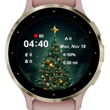 Christmas Tree Star Garmin watch face preview