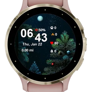 Christmas Tree Star Sky Garmin watch face preview