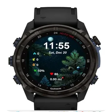 Christmas Tree Star Sky Garmin watch face preview