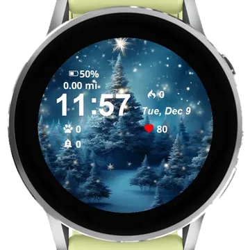 Christmas Tree Star Garmin watch face preview