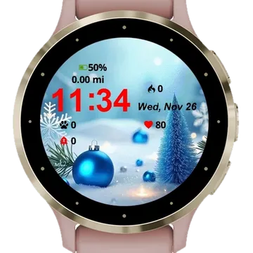 Christmas Tree Wallpaper Garmin watch face preview