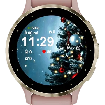 Christmas Tree Wallpapers Garmin watch face preview