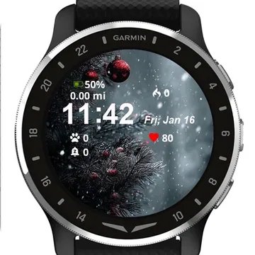 Christmas Tree Winter Garmin watch face preview
