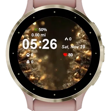 Christmas Tree Winter Garmin watch face preview