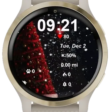 Christmas Tree Winter Garmin watch face preview
