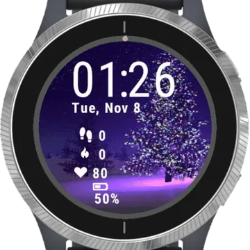 Christmas Tree With Light Decorations Garmin watch face preview