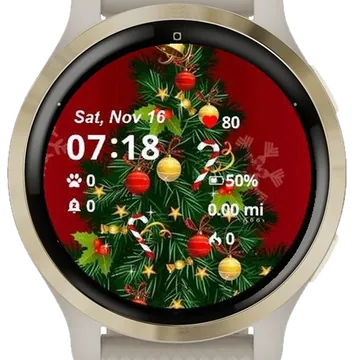 Christmas Tree Garmin watch face preview