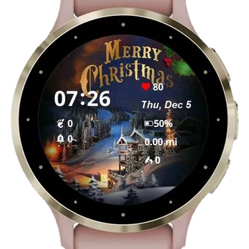 Christmas Wallpaper Landscape Garmin watch face preview
