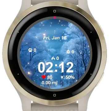Christmas Winter Landscape Garmin watch face preview
