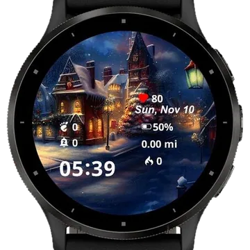 Christmas Winter Snow Garmin watch face preview