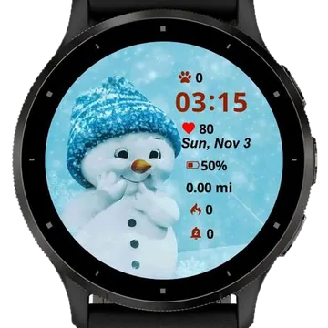 Christmas Winter Snowman Garmin watch face preview