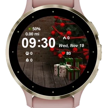 Christmas Winter Tree Garmin watch face preview