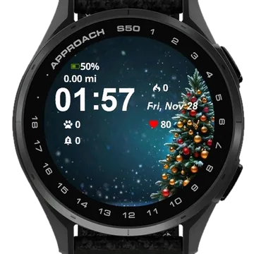Christmas Winter Tree Garmin watch face preview