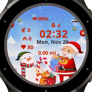 Christmas with Friends Garmin watch face preview