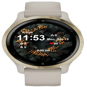 Christmas Wreath Dark Garmin watch face preview