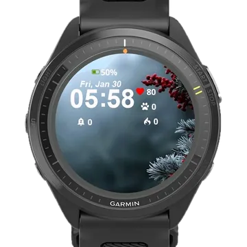 Christmas Wreath Red Berries Snow Garmin watch face preview