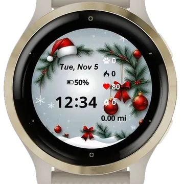 Christmas Garmin watch face preview