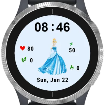 Cinderella Princess Garmin watch face preview