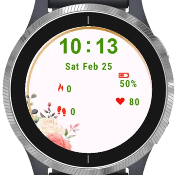 Circle Flowers Garmin watch face preview