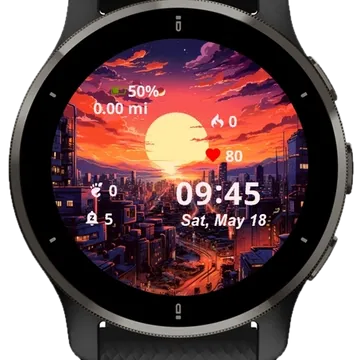 City Scape Anime Garmin watch face preview