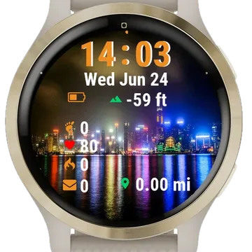 City Skyline Night Garmin watch face preview