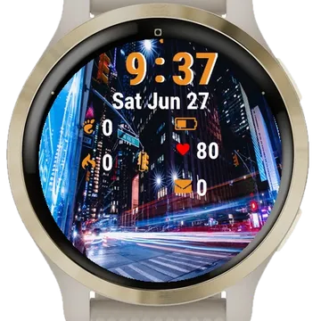 City Street Night Garmin watch face preview