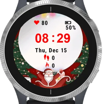 Claus and Snowman Garmin watch face preview