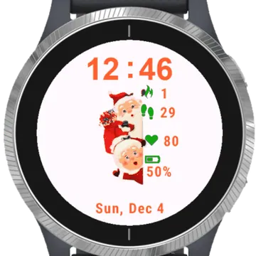 Claus and Wife Garmin watch face preview