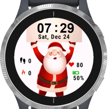Claus Holding Banner Garmin watch face preview