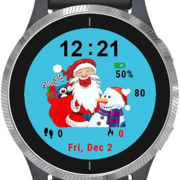 Claus with Snowman Garmin watch face preview