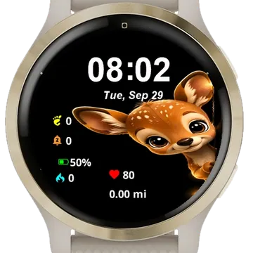 Close Up Deer Peeking Garmin watch face preview