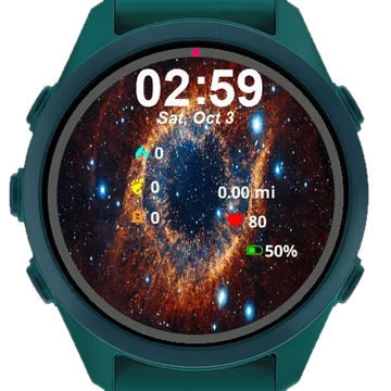 Close Up Helix Ring Space Garmin watch face preview