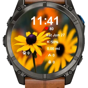 Close Up Some Yellow Flowers Garmin watch face preview