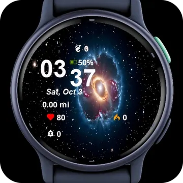 Close Up Spiral Galaxy Stars Garmin watch face preview