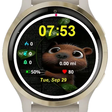 Close Up Teddy Bear Peeking Out Garmin watch face preview
