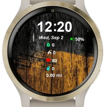 Close Up Wood Texture Wooden Garmin watch face preview