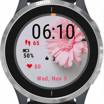 Closeup Pink Garden Rose Garmin watch face preview