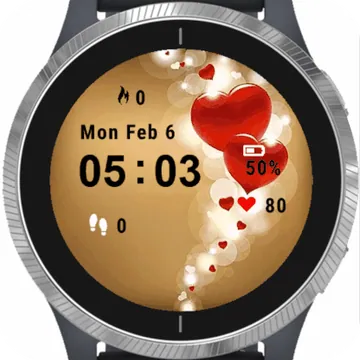 Cloud Heart Garmin watch face preview