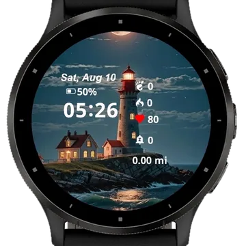 Coastal lighthouse Garmin watch face preview