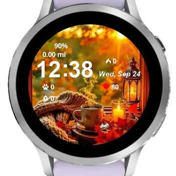 Coffee Autumn Garmin watch face preview