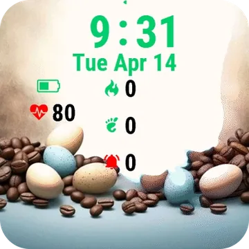 Coffee Beans Eggs Garmin watch face preview