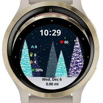 Color Tree Winter Garmin watch face preview