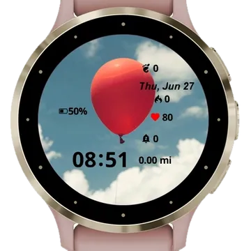 Colorful Balloons Blue Sky Garmin watch face preview