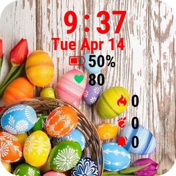 Colorful Easter Eggs Garmin watch face preview